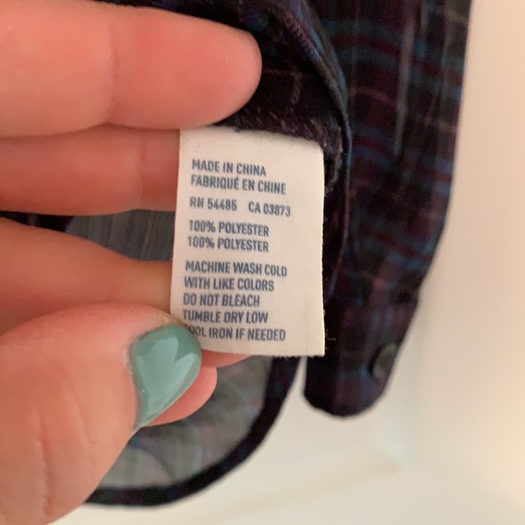 AE-Sheer Plaid Blouse w/ Front Ruffle Detailing-S - Picture 5 of 5